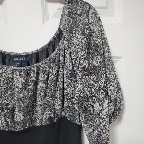 Black & Grey Dress Empire Waist Size Large - Picture 5 of 5